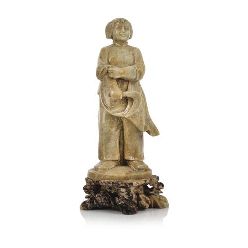 "Żniwiarka" figurka ze steatytu, Chiny - połowa XX wieku