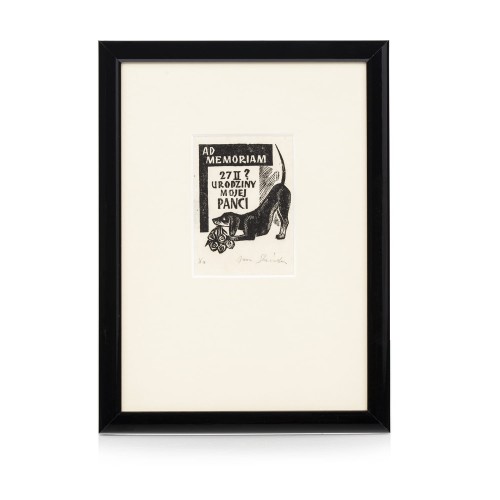 Jan Stańda (1912-1987) "Urodziny mojej Panci", drzeworyt