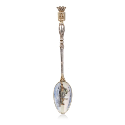 Srebrna, emaliowana łyżeczka - NICEA