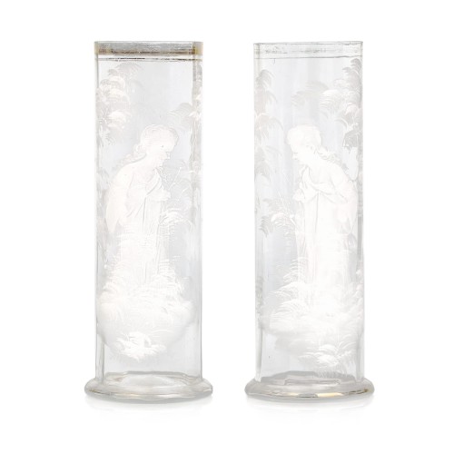 Para wazonów ze scenami fête galante, koniec XIX wieku