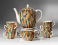 Serwis do herbaty, wzór nr 21, Zakłady Fajansu "Włocławek", dekoracja: Julia Kotarbińska
