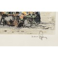 Hans Figura (1898-1978) "Wiedeń. Altwiener Markt"  akwaforta, akwatinta