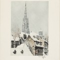 Hans Figura (1898-1978) "Wiedeń. Katedra św. Szczepana" akwaforta, akwatinta