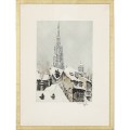 Hans Figura (1898-1978) "Wiedeń. Katedra św. Szczepana" akwaforta, akwatinta