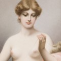 "Ariadna" miniatura na porcelanie,  koniec XIX wieku