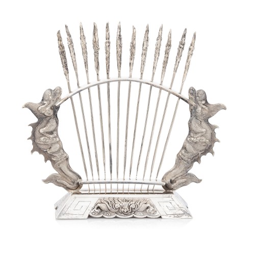 Zestaw szpadek / szpikulców do przystawek - srebro, Wietnam