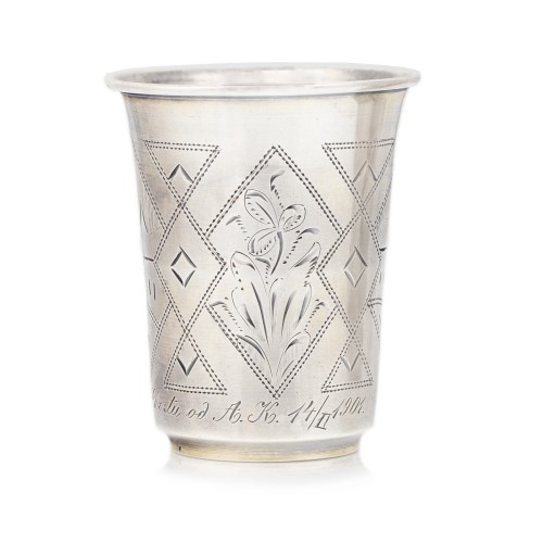 Kubek kiduszowy, srebro pr. 84, Kijów, 1901 rok