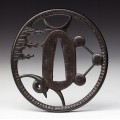 Tsuba żelazna, Szkoła Akasaka Japonia, okres EDO (XVIII wiek)