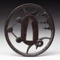 Tsuba żelazna, Szkoła Akasaka Japonia, okres EDO (XVIII wiek)