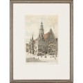 Albrecht Bruck (1874-1964) "Ratusz we Wrocławiu", akwaforta