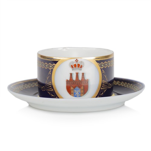 Filiżanka z herbem Krakowa, kobalt, 1900-1930 r.