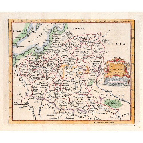 Mapa Polski, Litwy i Prus